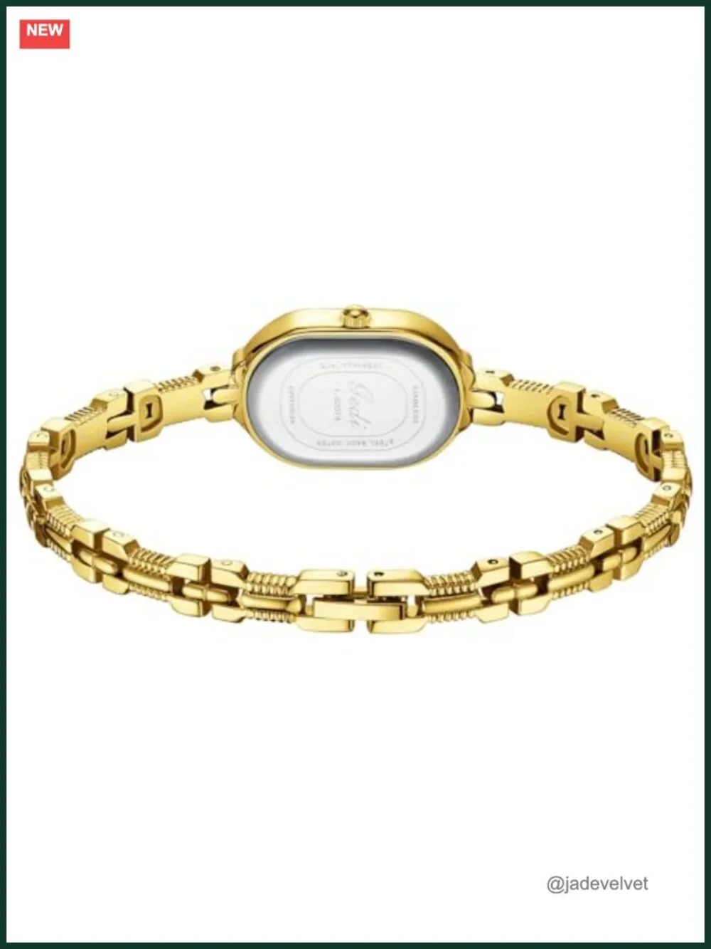 Vintage Gold Oval Dainty Bracelet Watch Japanese Quartz Stainless Steel